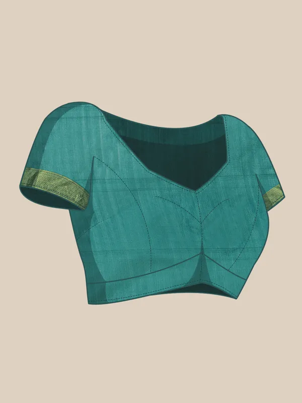 Petrol_Blue_Cotton_Silk_Saree